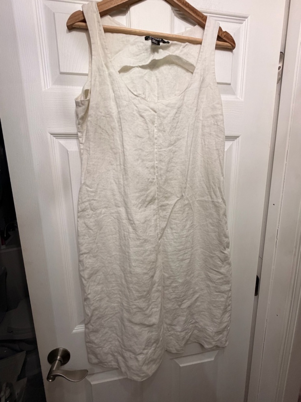 DKNY Cream Linen Midi Dress